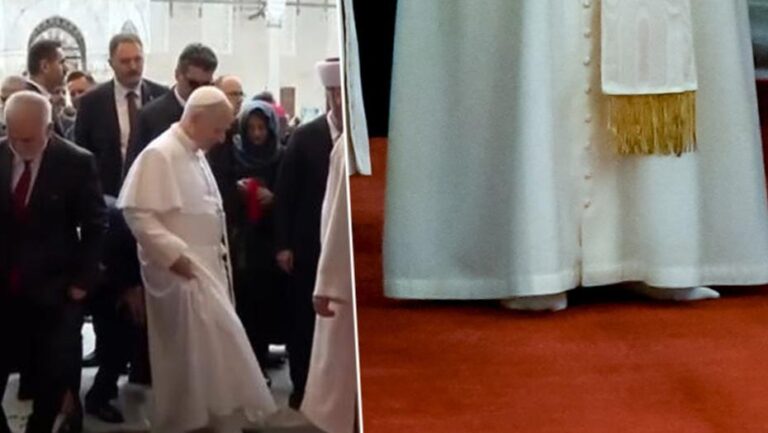 Papa’nın Sultanahmet Camii Ziyareti: Ayakkabısı Gözlerden Kaçmadı
